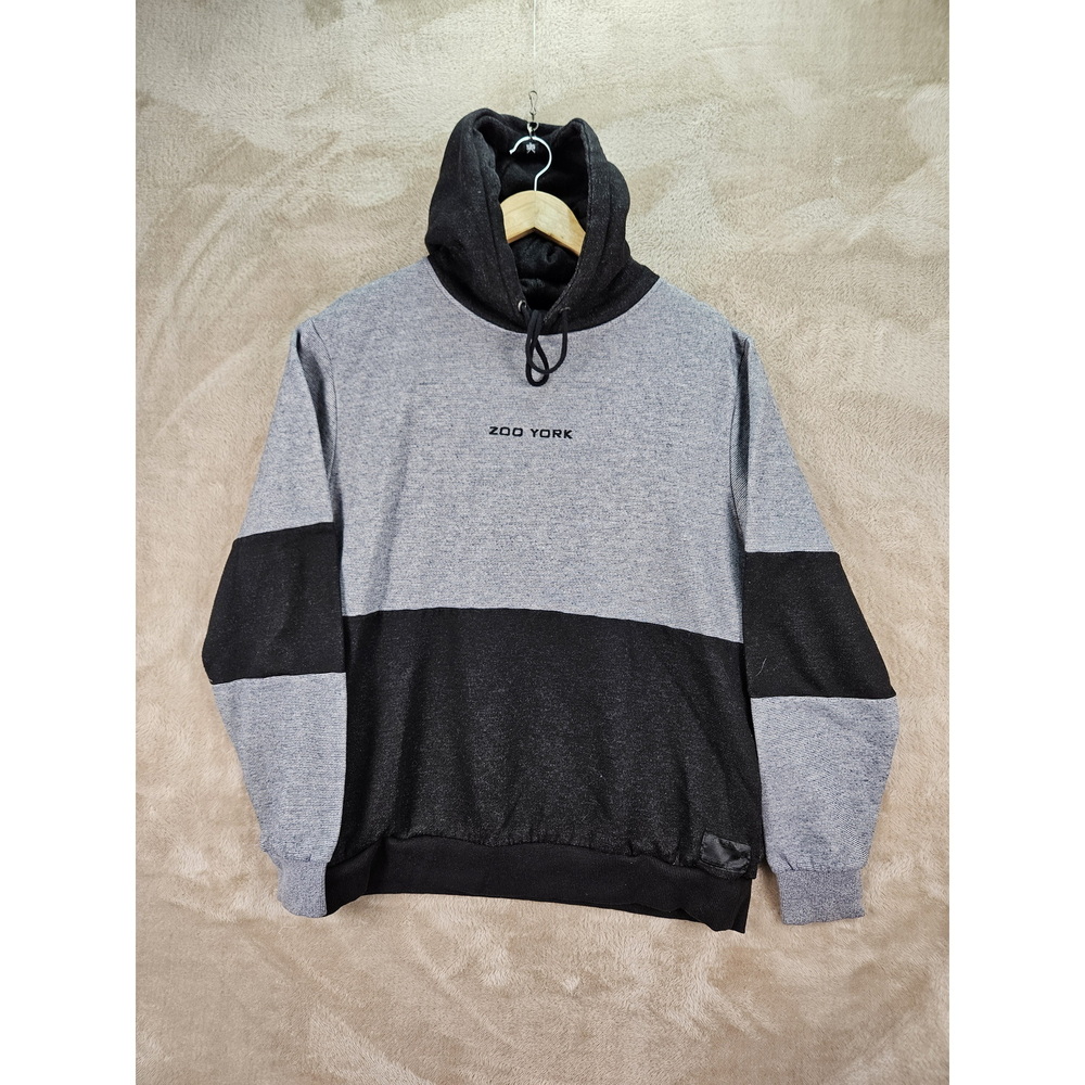 Zoo York Hoodie Sweatshirt Pullover Gray and Black Colorblock